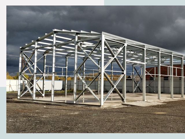 Двускатные ангары в Лесной от 624 руб. за квадрат