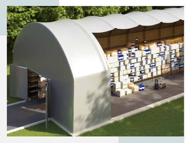 Тентовые ангары в лесном