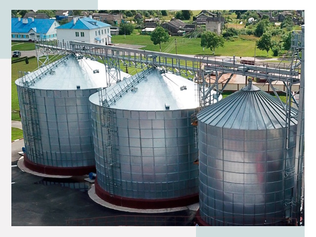 Металлические силосы в лесном