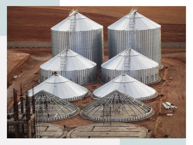 Строительство зерновых силосов в лесном