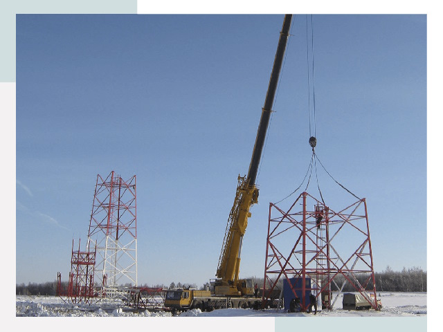 Монтаж вышек связи в лесном