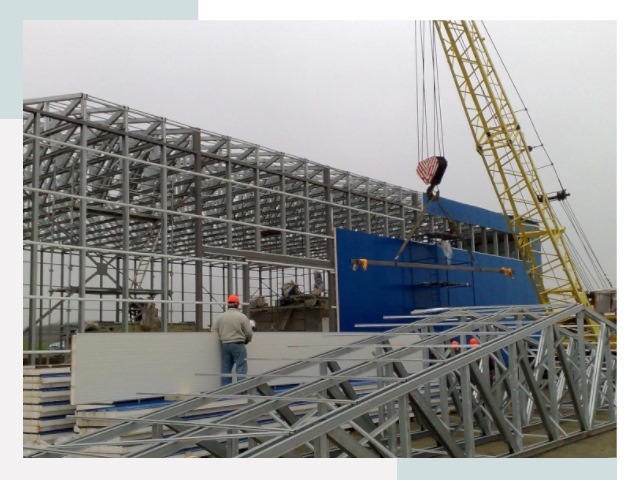 Монтаж ангаров в лесном